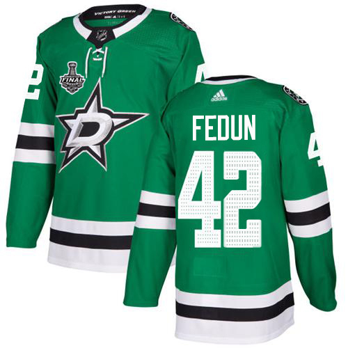 Adidas Men Dallas Stars 42 Taylor Fedun Green Home Authentic 2020 Stanley Cup Final Stitched NHL Jersey
